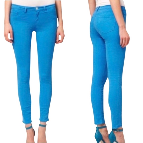 J Brand Denim - J BRAND Mid-Rise Skinny Leg Bright Blue Bonnet Jeans